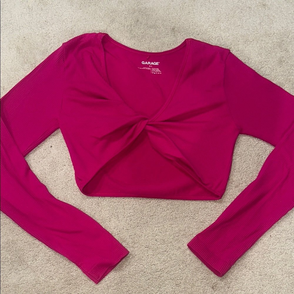 Garage Women's Pink Twist Front Top